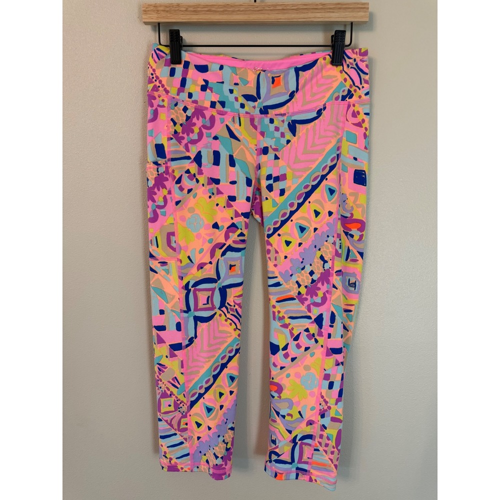 Lilly Pulitzer Luxletic Weekender Crop Leggings Plantain Party M